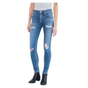 AGoldE Women's Sophie Mid Rise Skinny Jeans Distressed Size 28